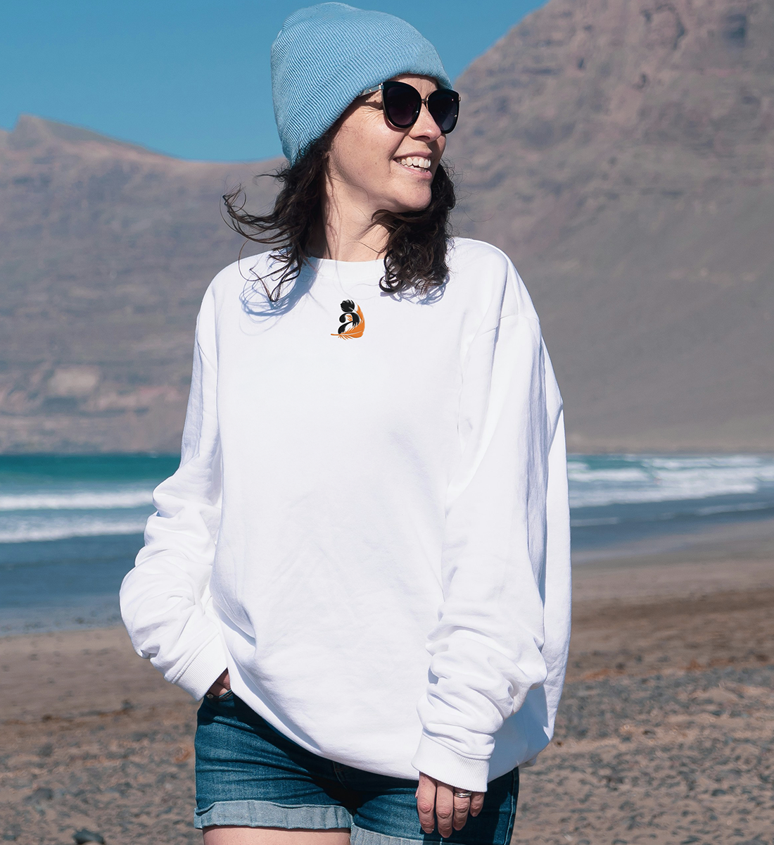 Abubilla - Oversize Sweatshirt mit Sticklogo