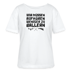WMAWZB Damen T-Shirt Hell mit Statement Frontprint - Weiß