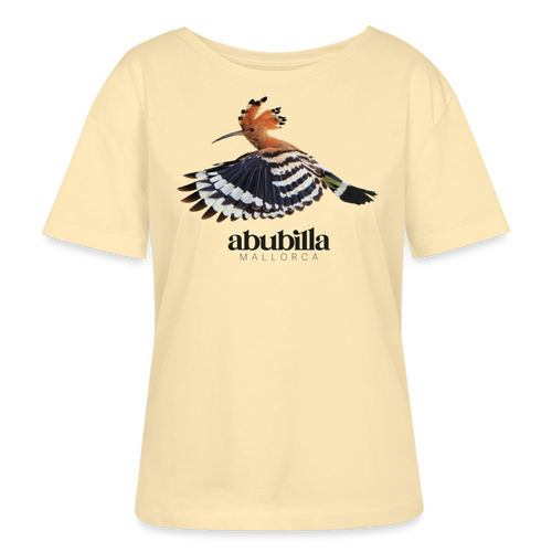 Abubilla Damen Bio-T-Shirt Hoopoe Free Flight in Creme