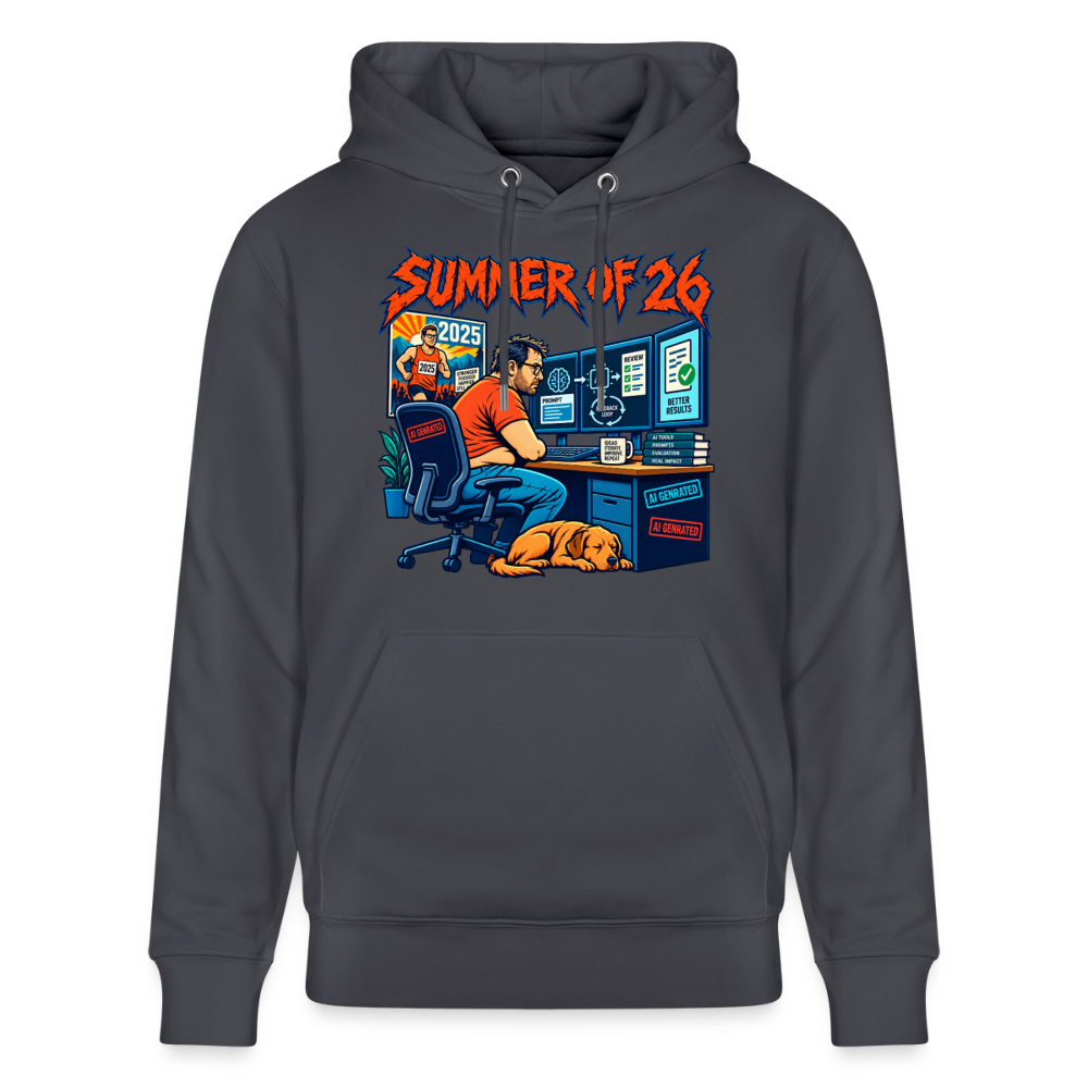 Unisex Hoodie dunkel mit SUMMER OF 26 Frontprint – Indigoblau – Vorderseite