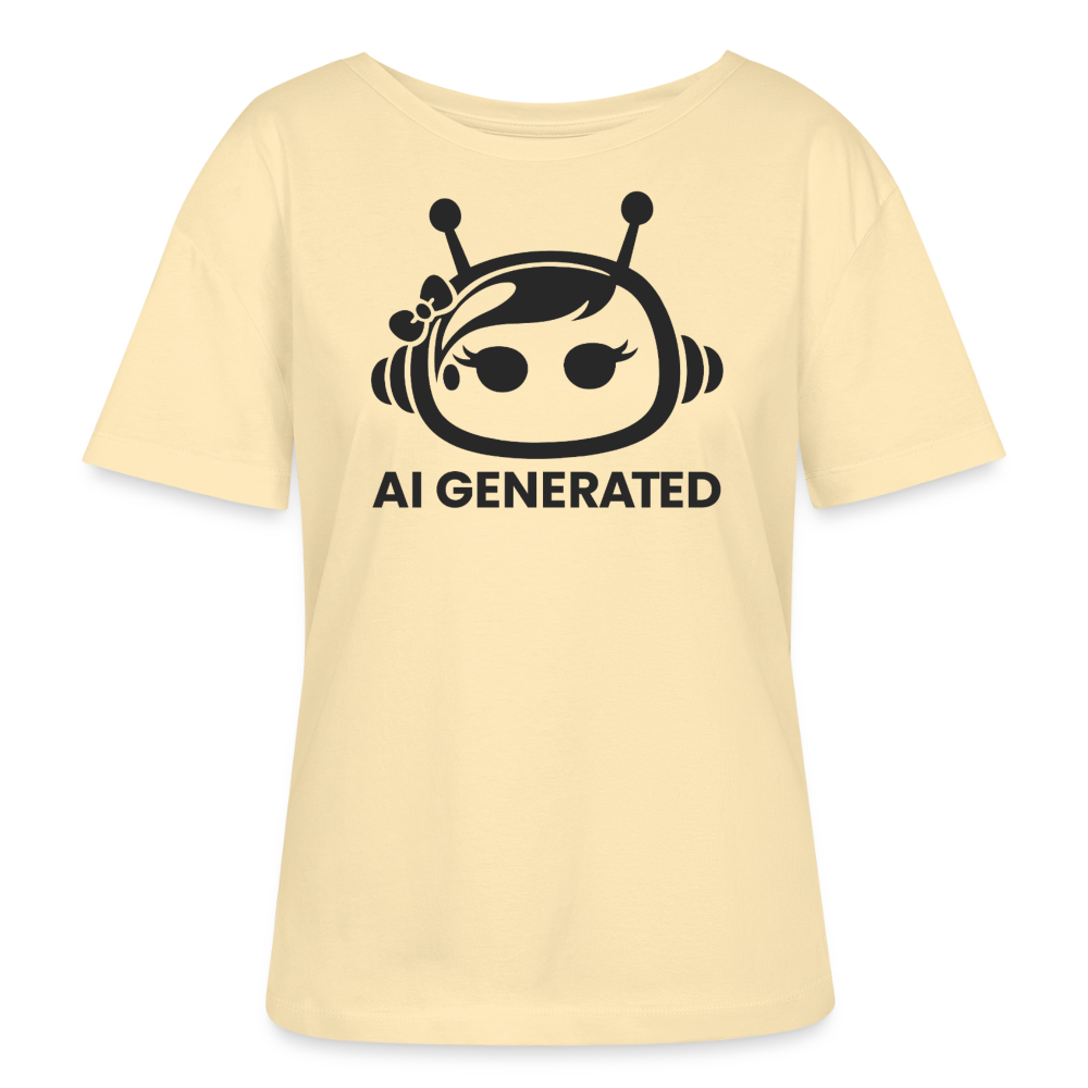 AI Generated Female Bot Frauen Bio-T-Shirt - Creme