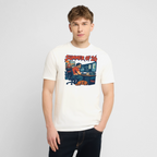Unisex T-Shirt hell mit SUMMER OF ’26 Frontprint – Naturweiß – Vorderseite – Model