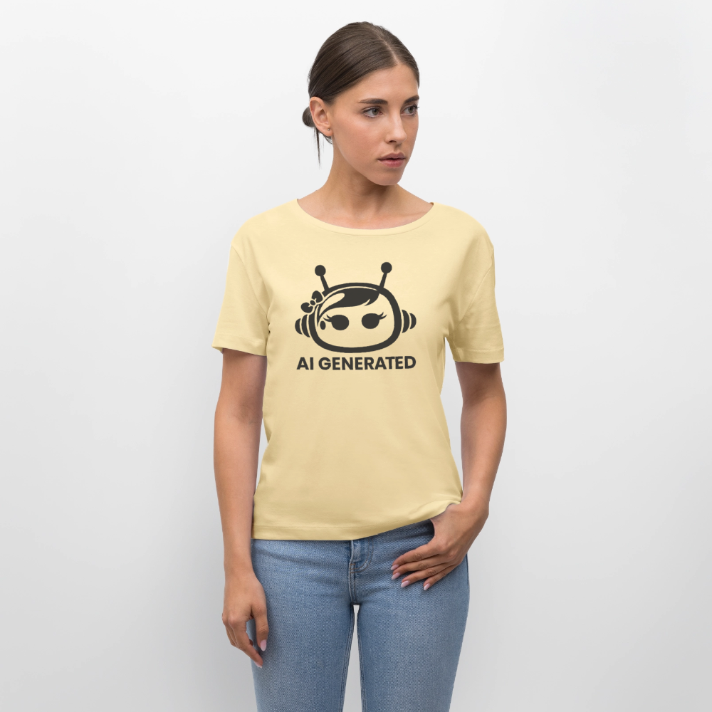 AI Generated Female Bot Frauen Bio-T-Shirt - Creme