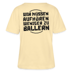 WMAWZB Damen T-Shirt Hell mit Statement Backprint - Creme