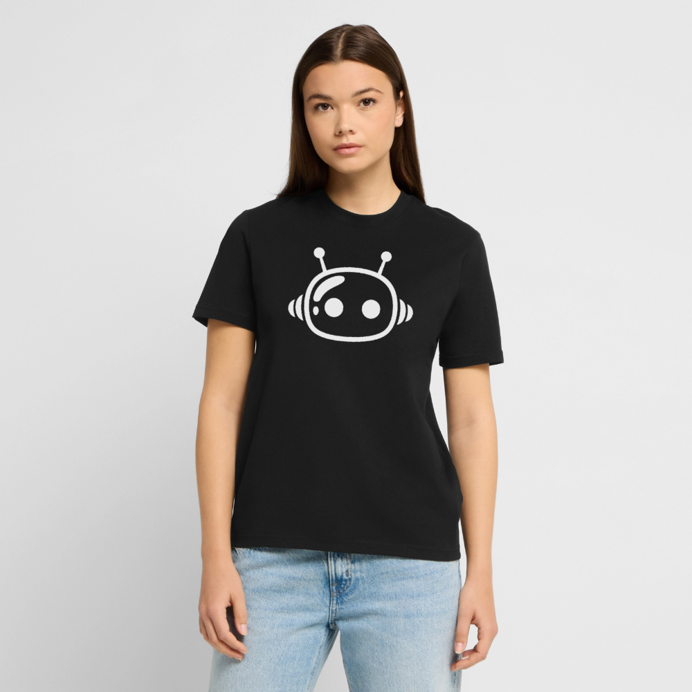 AI Bot Unisex Bio-T-Shirt mit Frontprint - Schwarz
