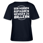 WMAWZB Damen T-Shirt Dunkel mit Statement Backprint - Navy