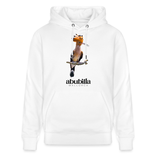 Abubilla Unisex Bio-Hoodie Perched Hoopoe in Weiß