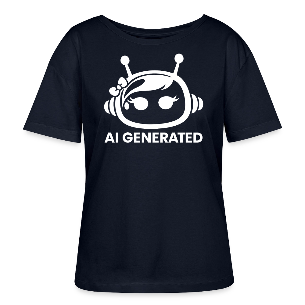 AI Generated Female Bot Frauen Bio-T-Shirt - Navy