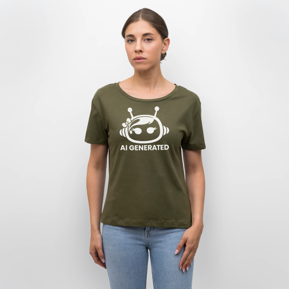 AI Generated Female Bot Frauen Bio-T-Shirt - Khaki
