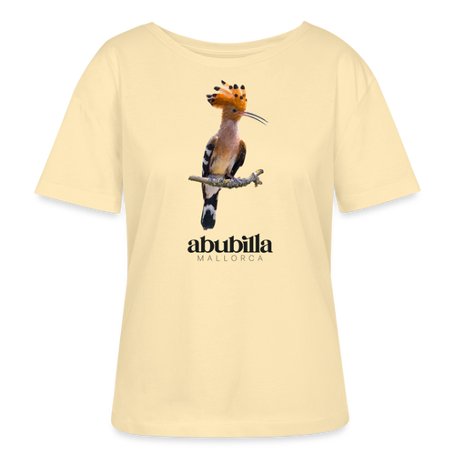 Abubilla Damen Bio-T-Shirt Perched Hoopoe in Creme