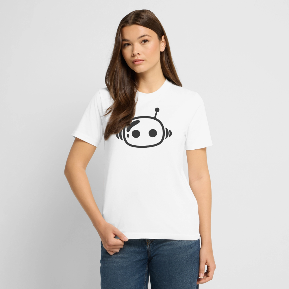 AI Bot Bio-T-Shirt mit Frontprint - Weiß