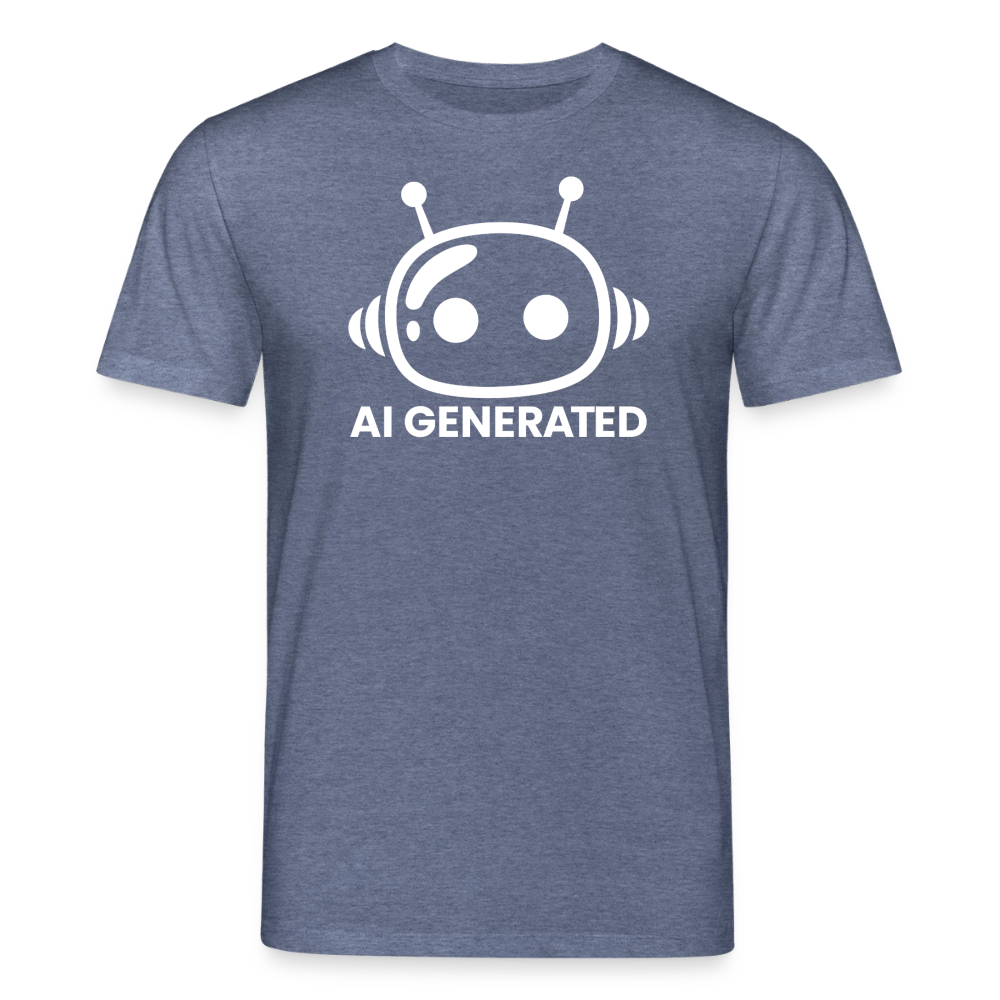 AI Generated  Unisex T-Shirt Frontprint - Dunkelblau meliert