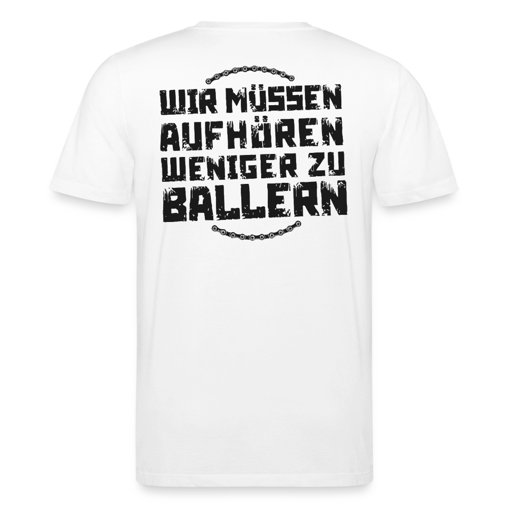 WMAWZB Unisex T-Shirt Hell mit Statement Backprint - Weiß