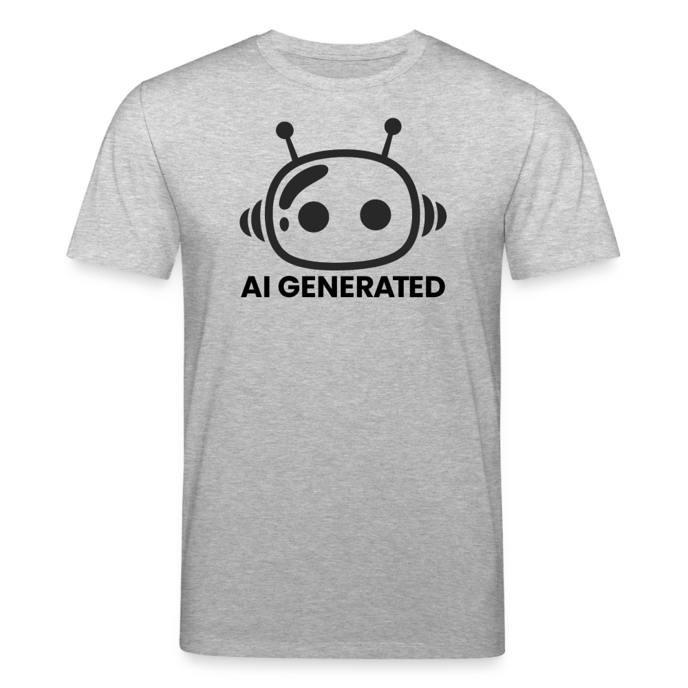AI Generated Unisex Bio-T-Shirt Frontprint - Grau meliert