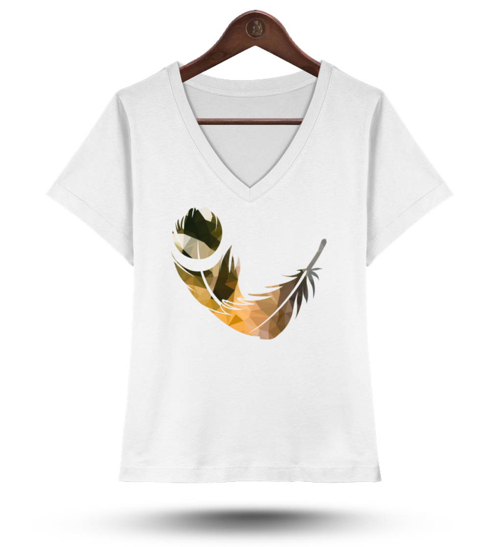 Abubilla  - Damen Organic V-Neck T-Shirt White