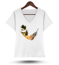 Abubilla  - Damen Organic V-Neck T-Shirt White