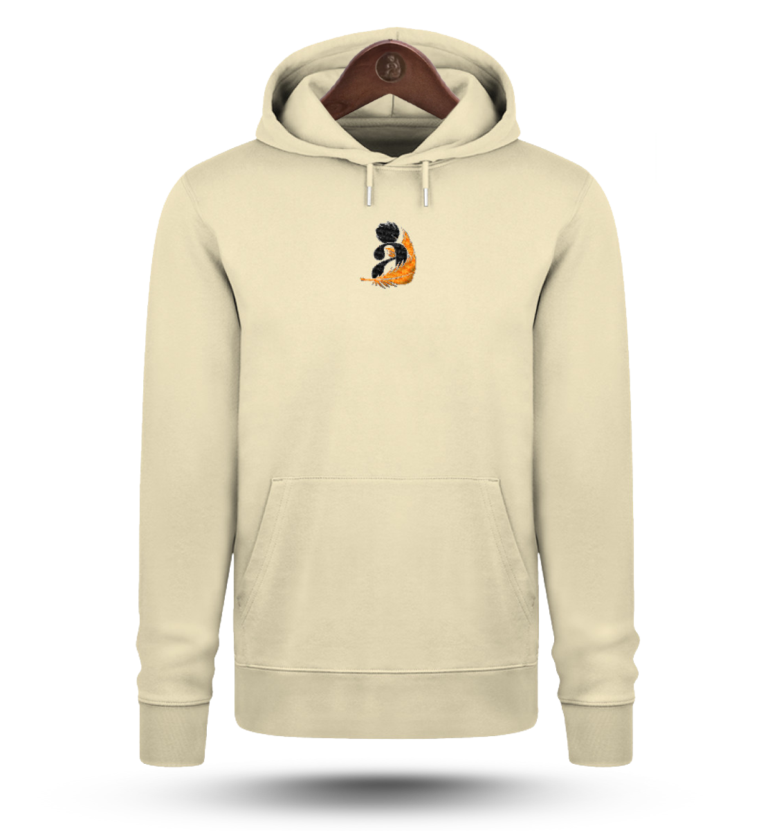 Abubilla  - Premium Organic Hoodie  mit Stick Natural Raw