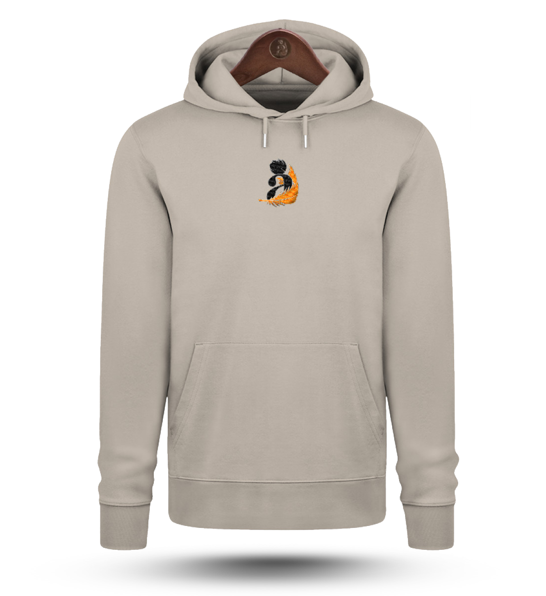 Abubilla  - Premium Organic Hoodie  mit Stick desert dust