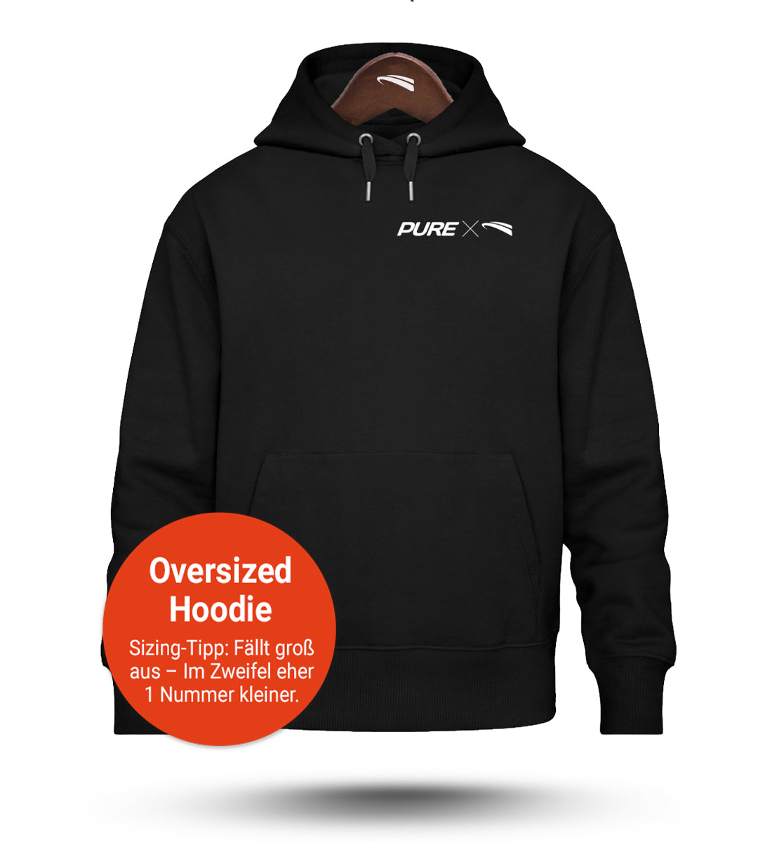 Pure X Pain Oversized Hoodie Black