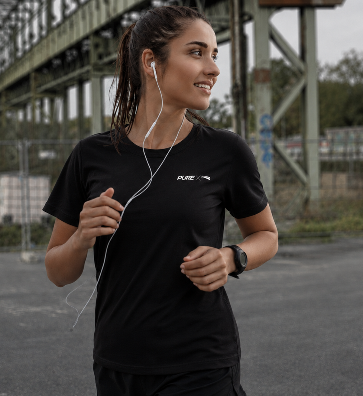 Pure X Pain Damen T-Shirt Dunkel mit Signature-Backprint