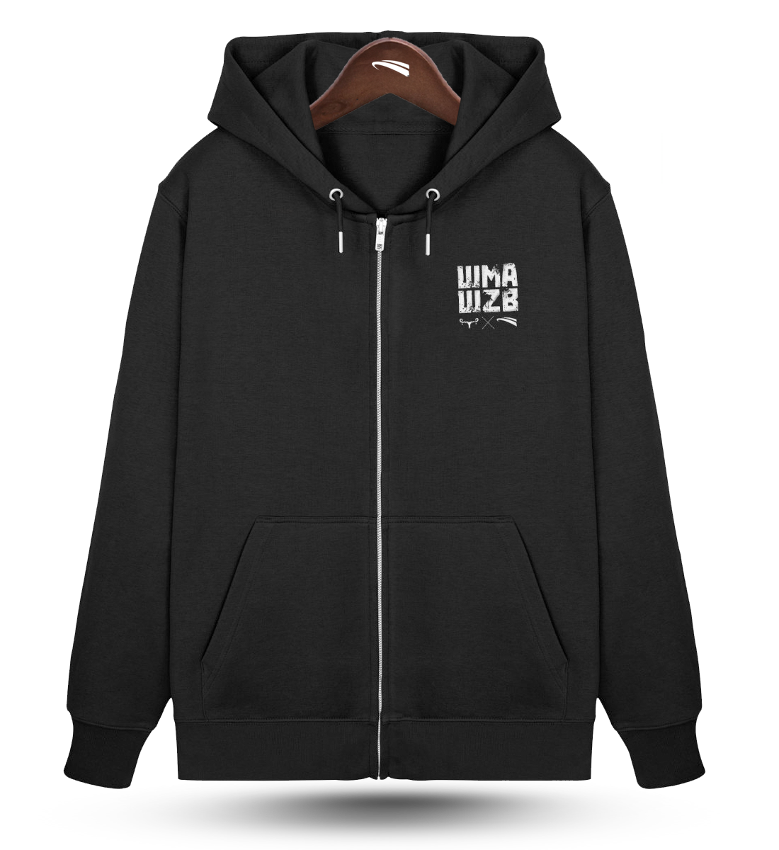 WMAWZB  - Organic Zipper black mit Stick 