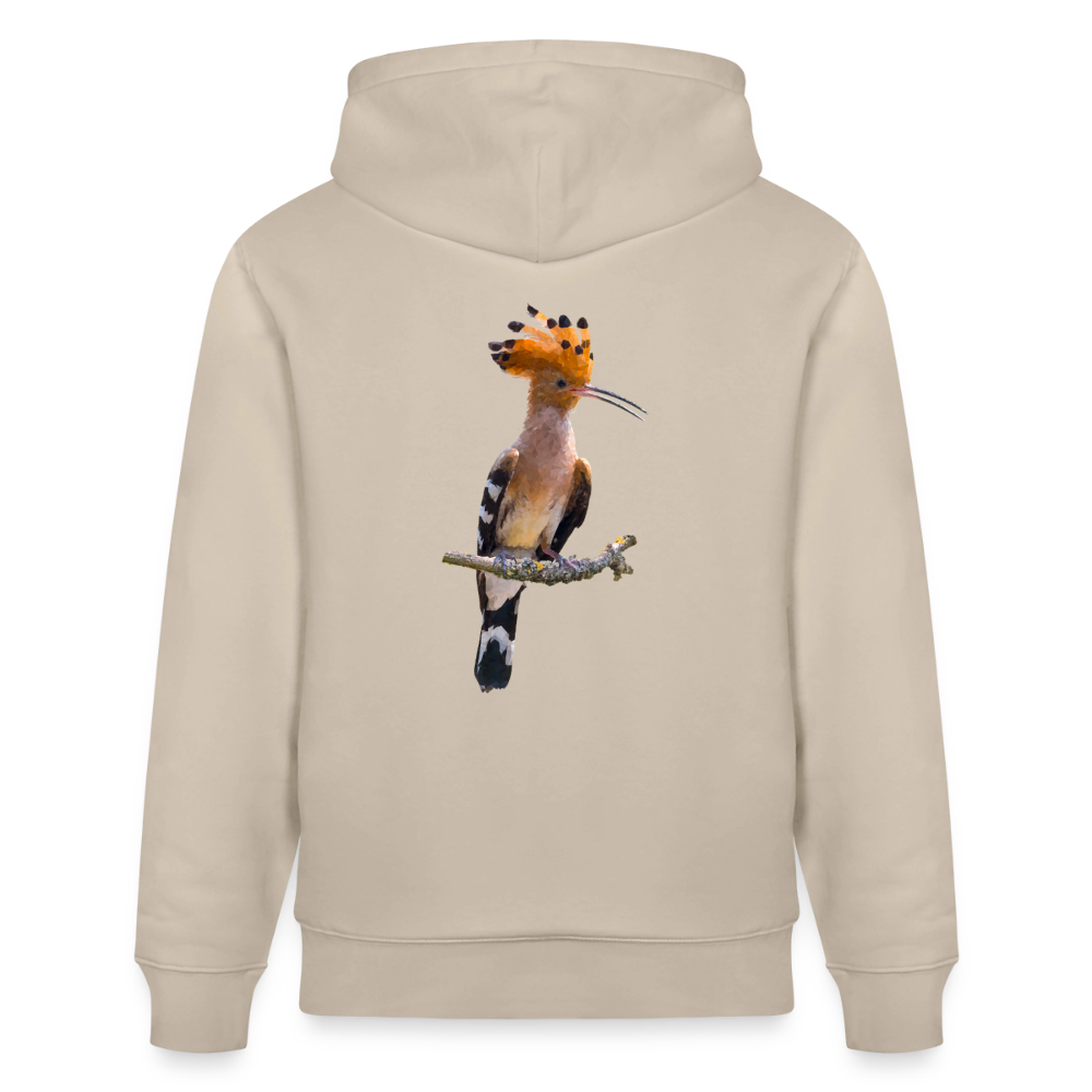 Abubilla Unisex Organic Hoodie – Perched Hoopoe Backprint