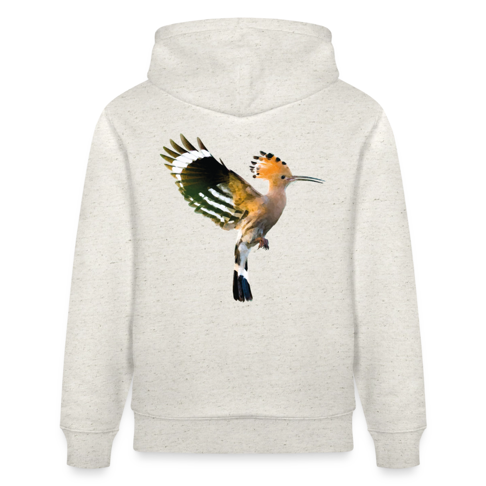 Abubilla Unisex Organic Hoodie – Hoopoe Soft Landing Backprint