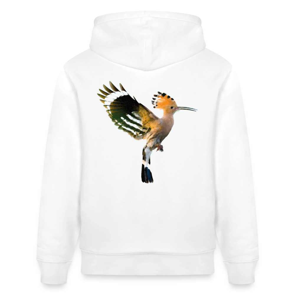 Abubilla Unisex Organic Hoodie – Hoopoe Soft Landing Backprint