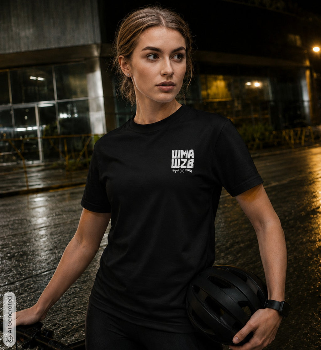 WMAWZB Women's Dark T-Shirt with Statement Back Print
