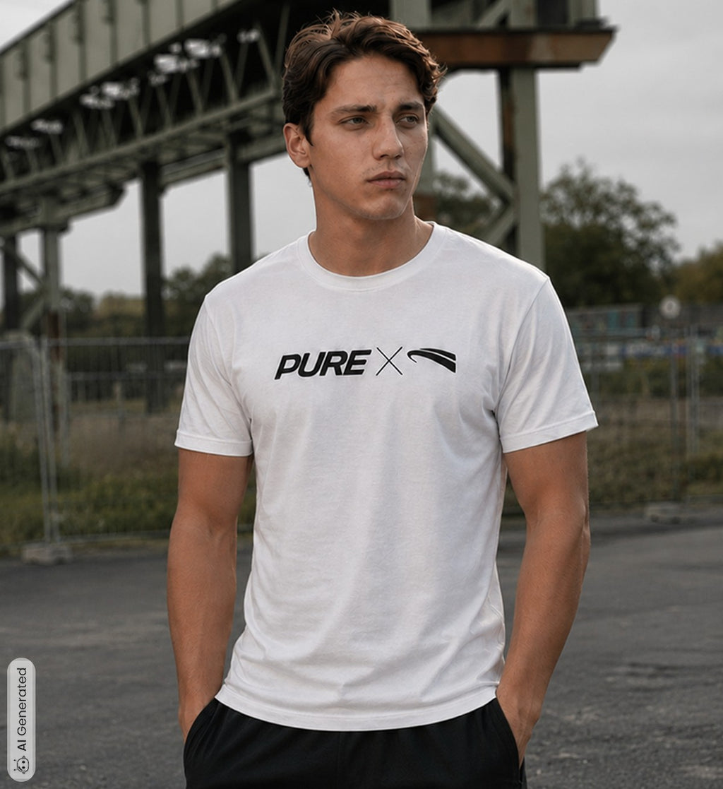 Pure x Pain Unisex T-Shirt Hell mit Logo-Frontprint