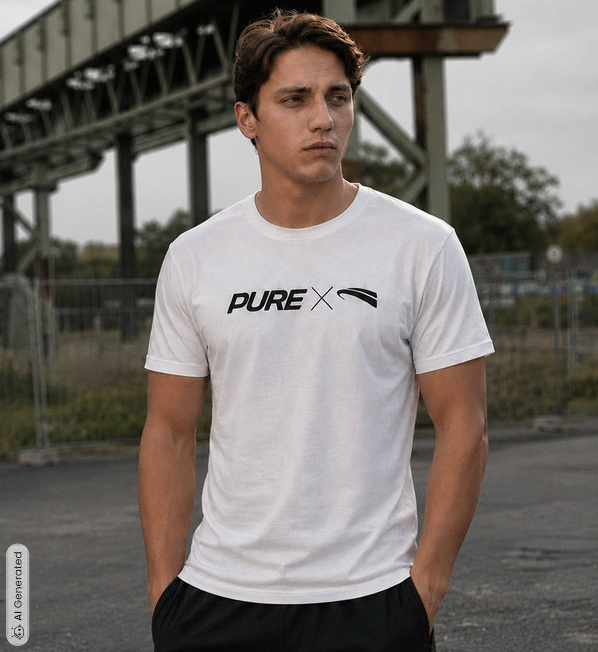 Pure x Pain Unisex T-Shirt Light with Logo Front Print