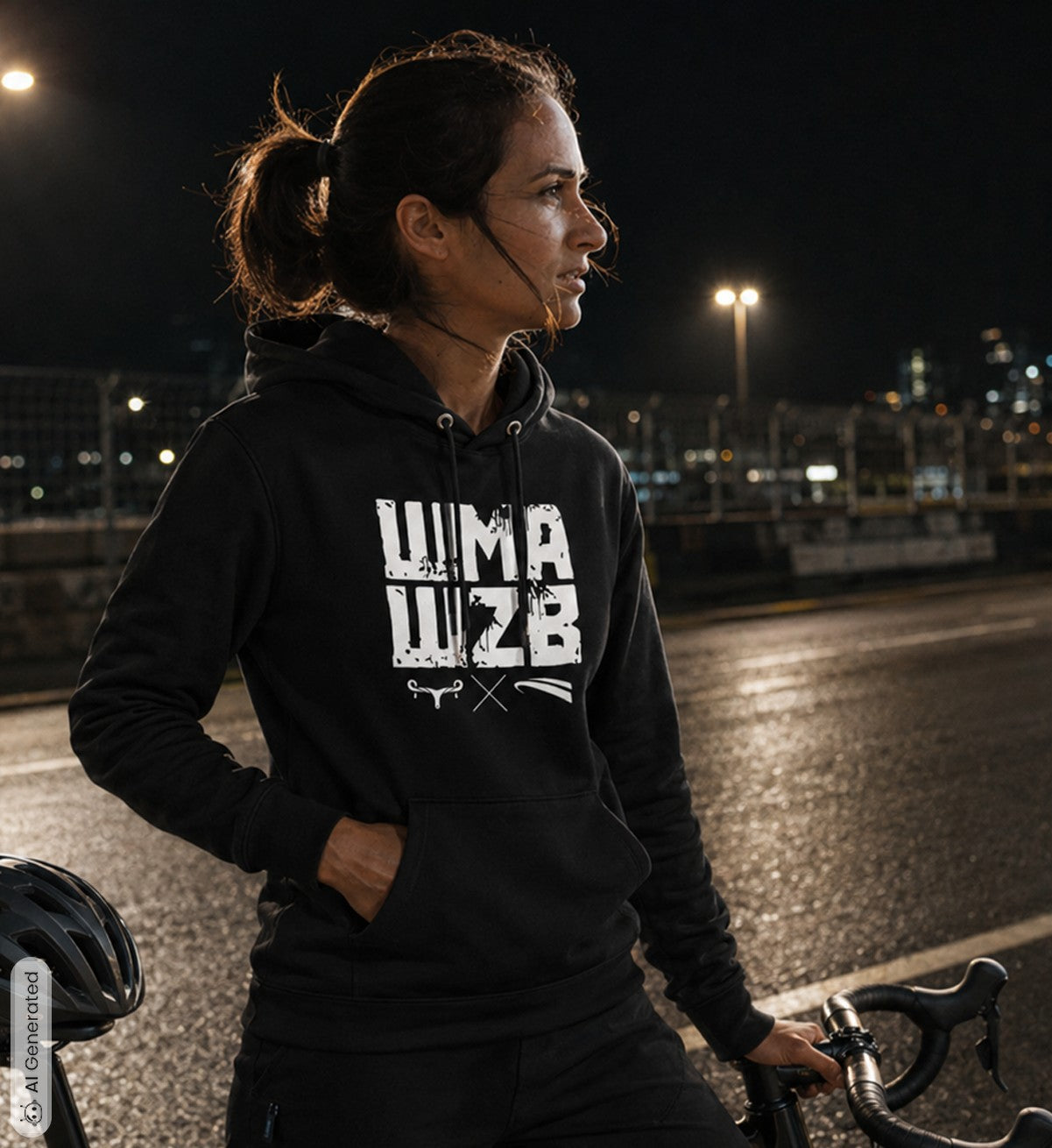 WMAWZB Unisex Hoodie Dark with Logo Front Print