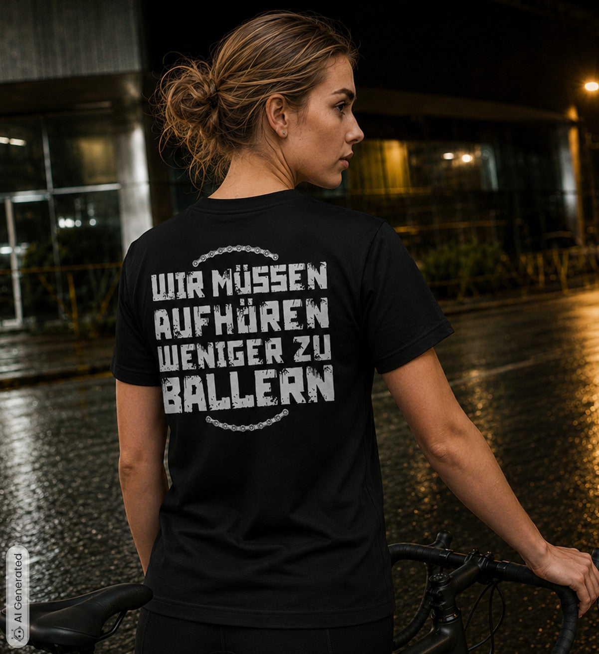 WMAWZB Women's Dark T-Shirt with Statement Back Print