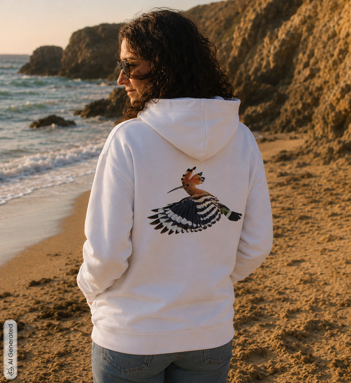 Hoopoe Unisex Organic Hoodie – Hoopoe Free Flight Backprint