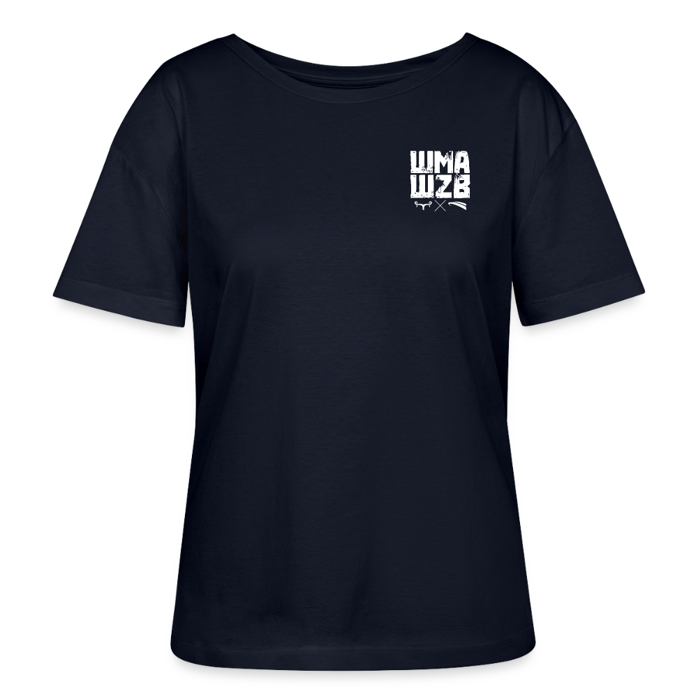 WMAWZB Women's Dark T-Shirt with Statement Back Print