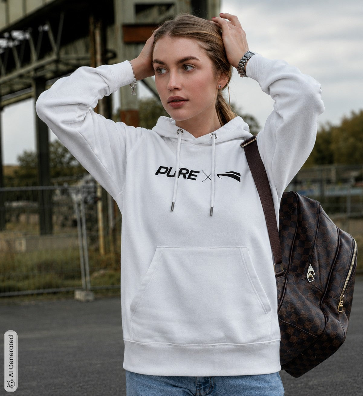 Pure x Pain Unisex Hoodie Light with Logo Front Print