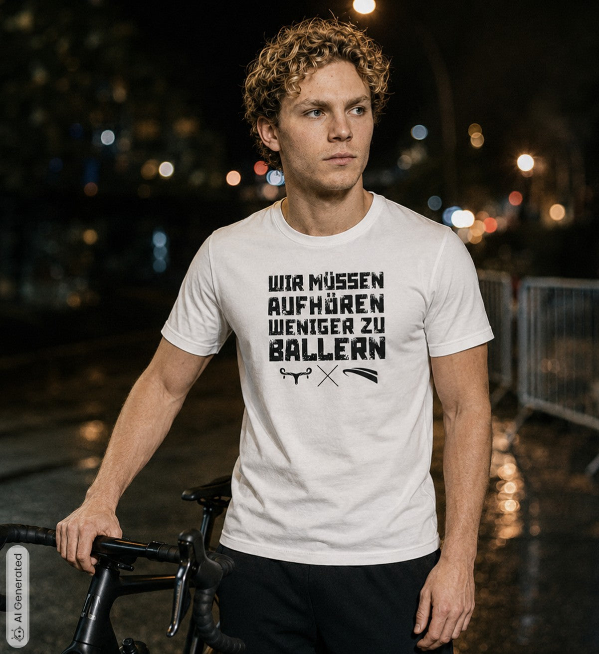 WMAWZB Unisex T-Shirt Hell mit Statement Frontprint