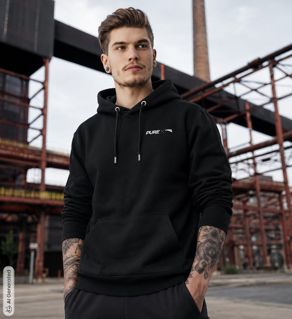 Pure x Pain Unisex Hoodie Dark with Signature Backprint