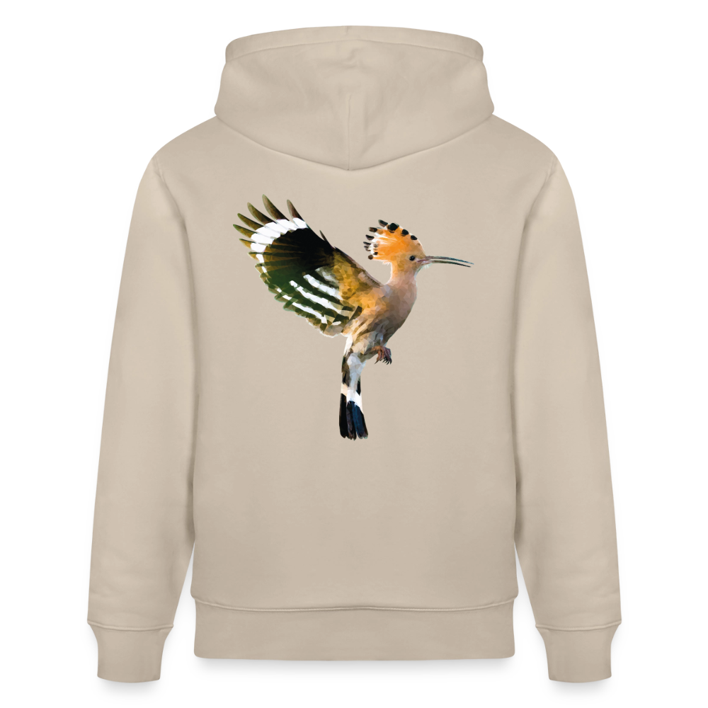 Abubilla Unisex Organic Hoodie – Hoopoe Soft Landing Backprint