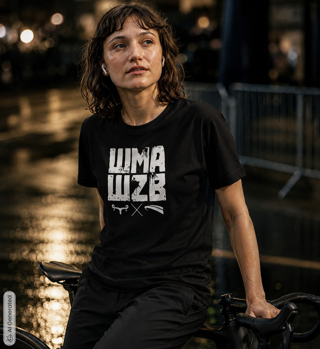 WMAWZB Women's Dark T-Shirt with Logo Front Print