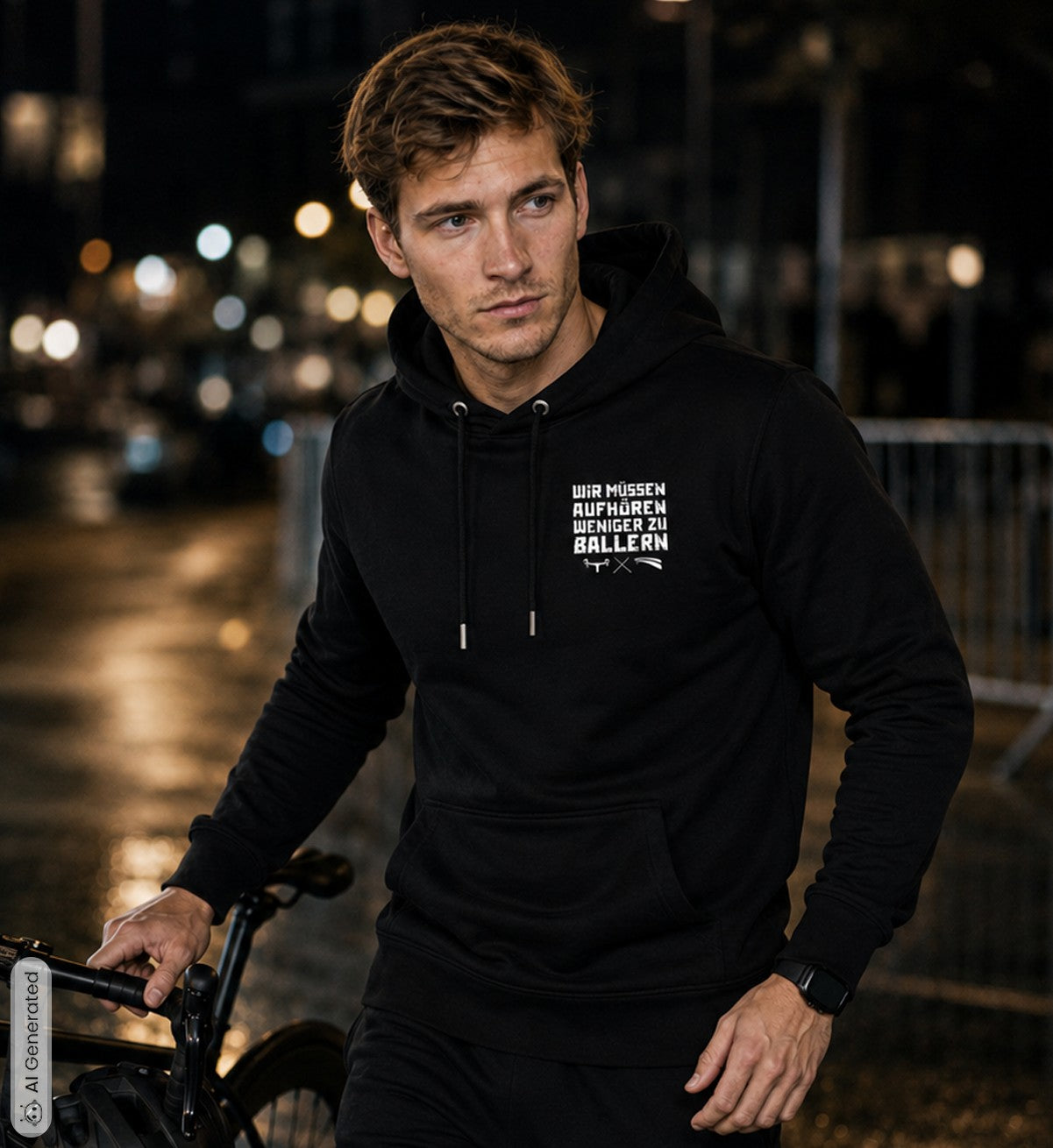 WMAWZB Unisex Hoodie Dark with Logo Backprint
