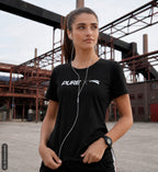 Pure x Pain Damen T-Shirt Dunkel mit Logo-Frontprint