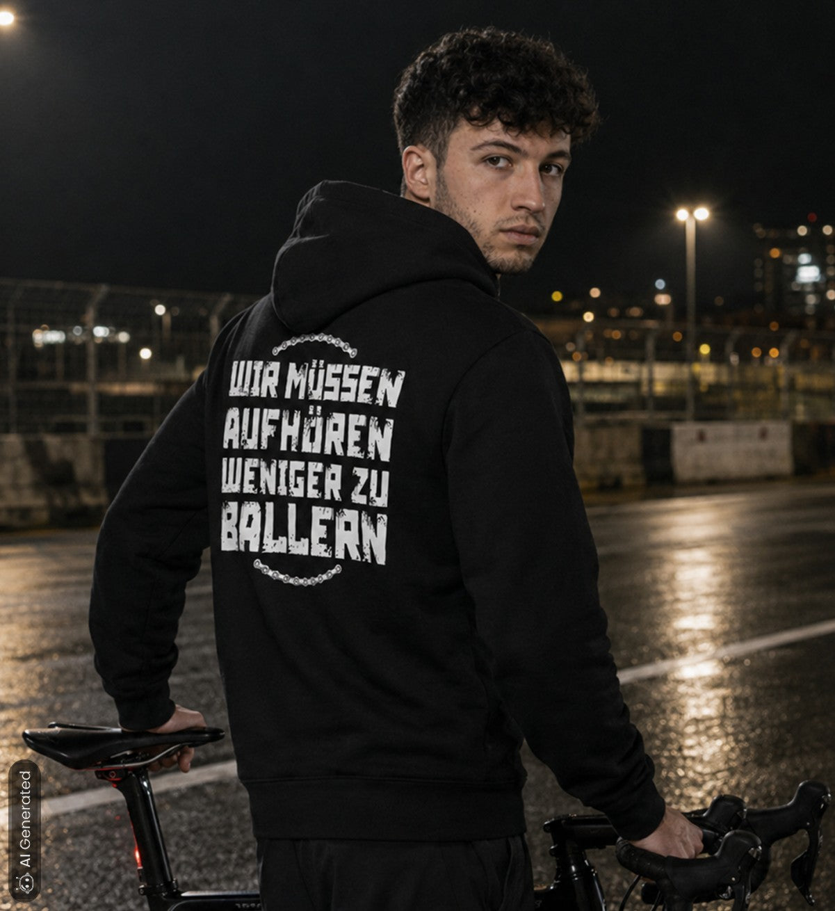 WMAWZB Unisex Hoodie Dark with Statement Backprint