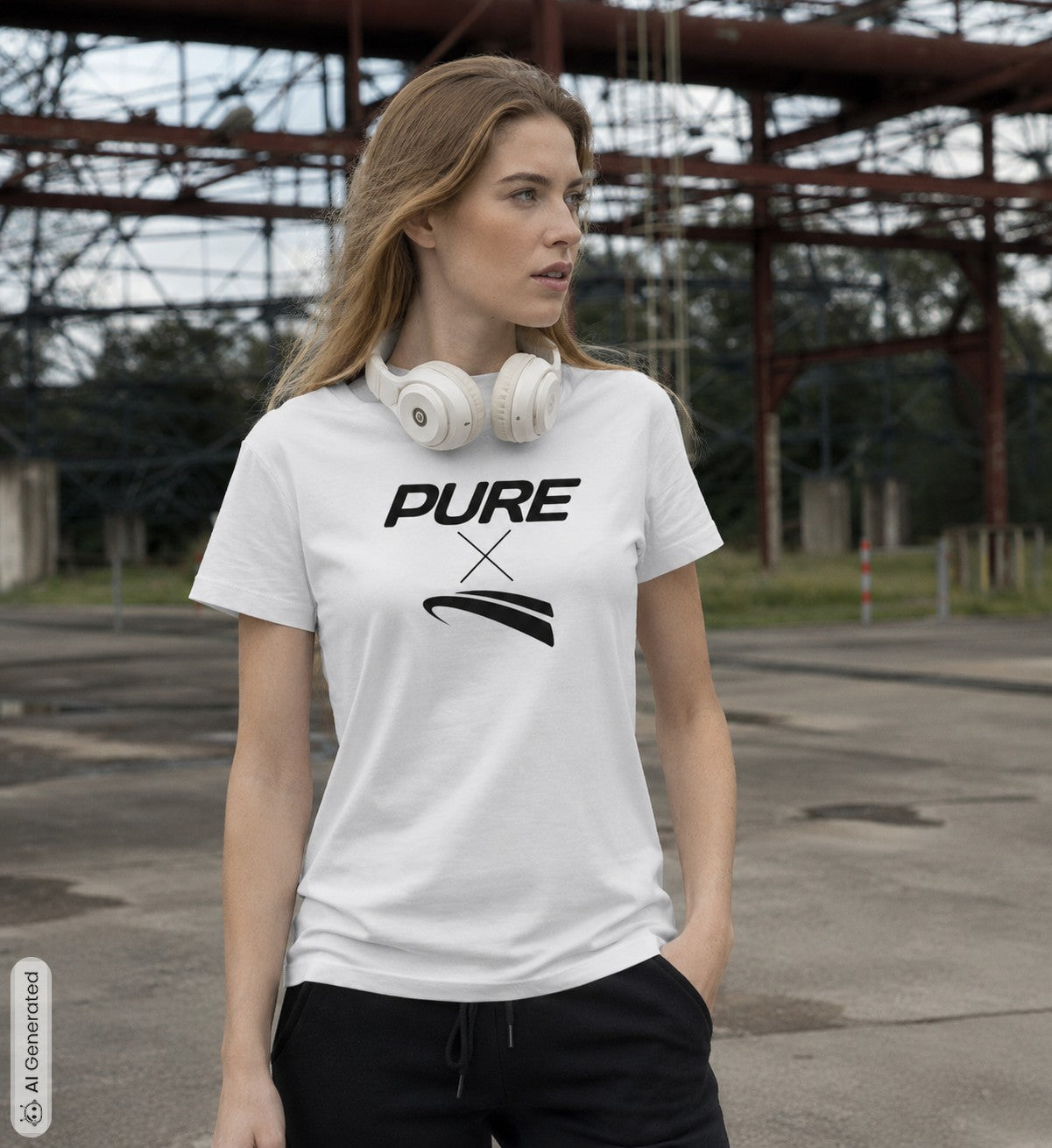Pure x Pain Damen T-Shirt Hell mit Signature-Frontprint