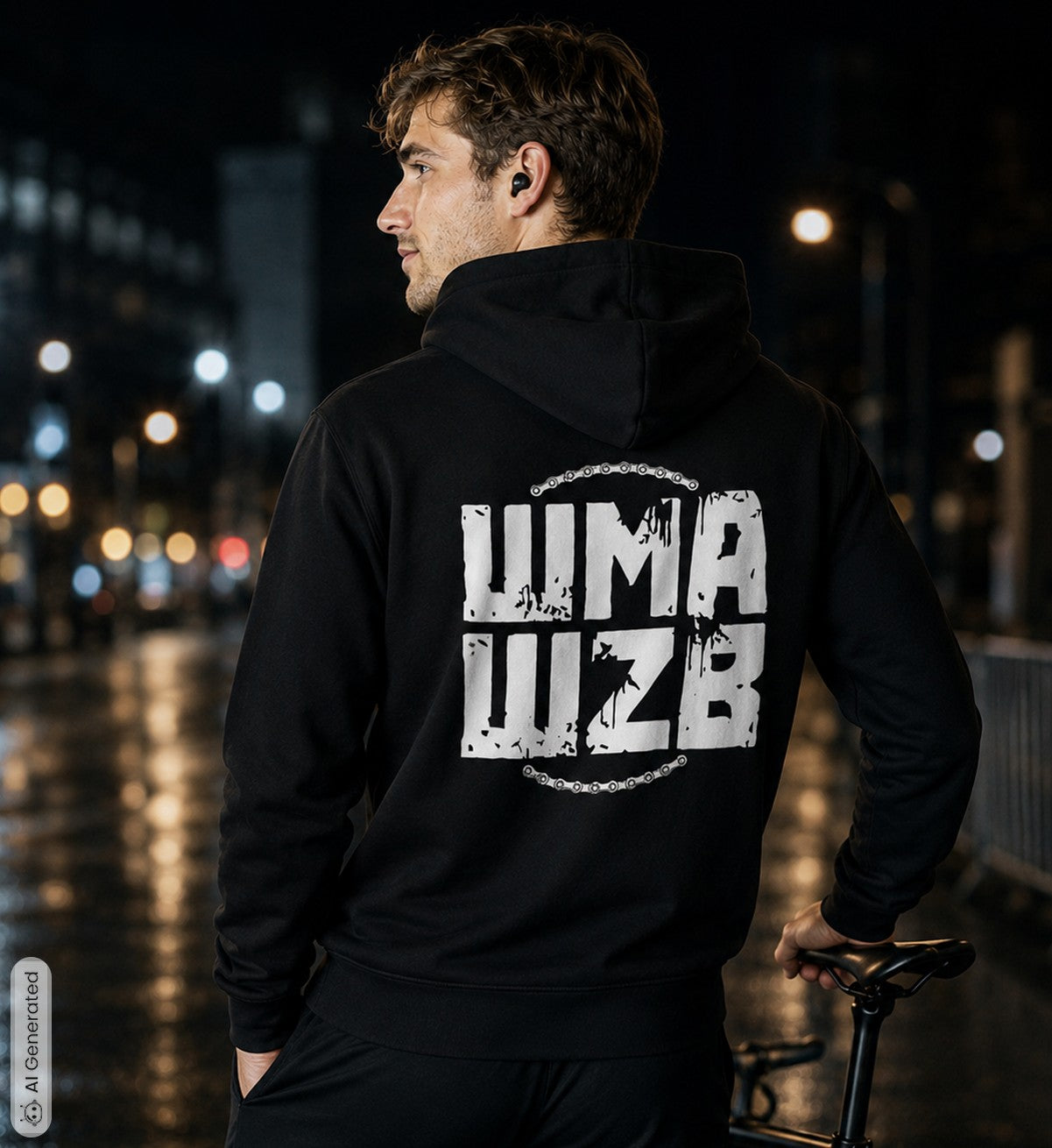 WMAWZB Unisex Hoodie Dark with Logo Backprint