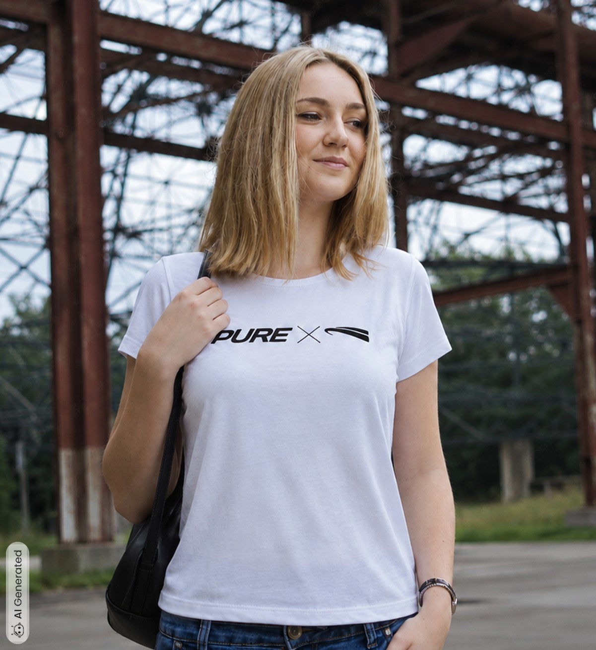Pure x Pain Women's T-Shirt Light with Logo Front Print