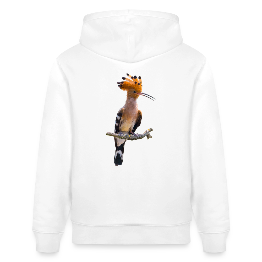 Abubilla Unisex Organic Hoodie – Perched Hoopoe Backprint