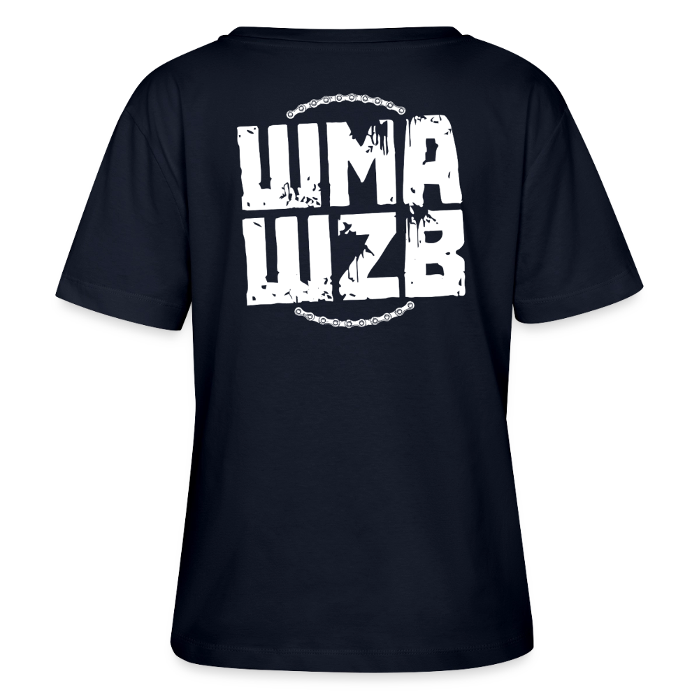 WMAWZB Women's Dark T-Shirt with Logo Backprint