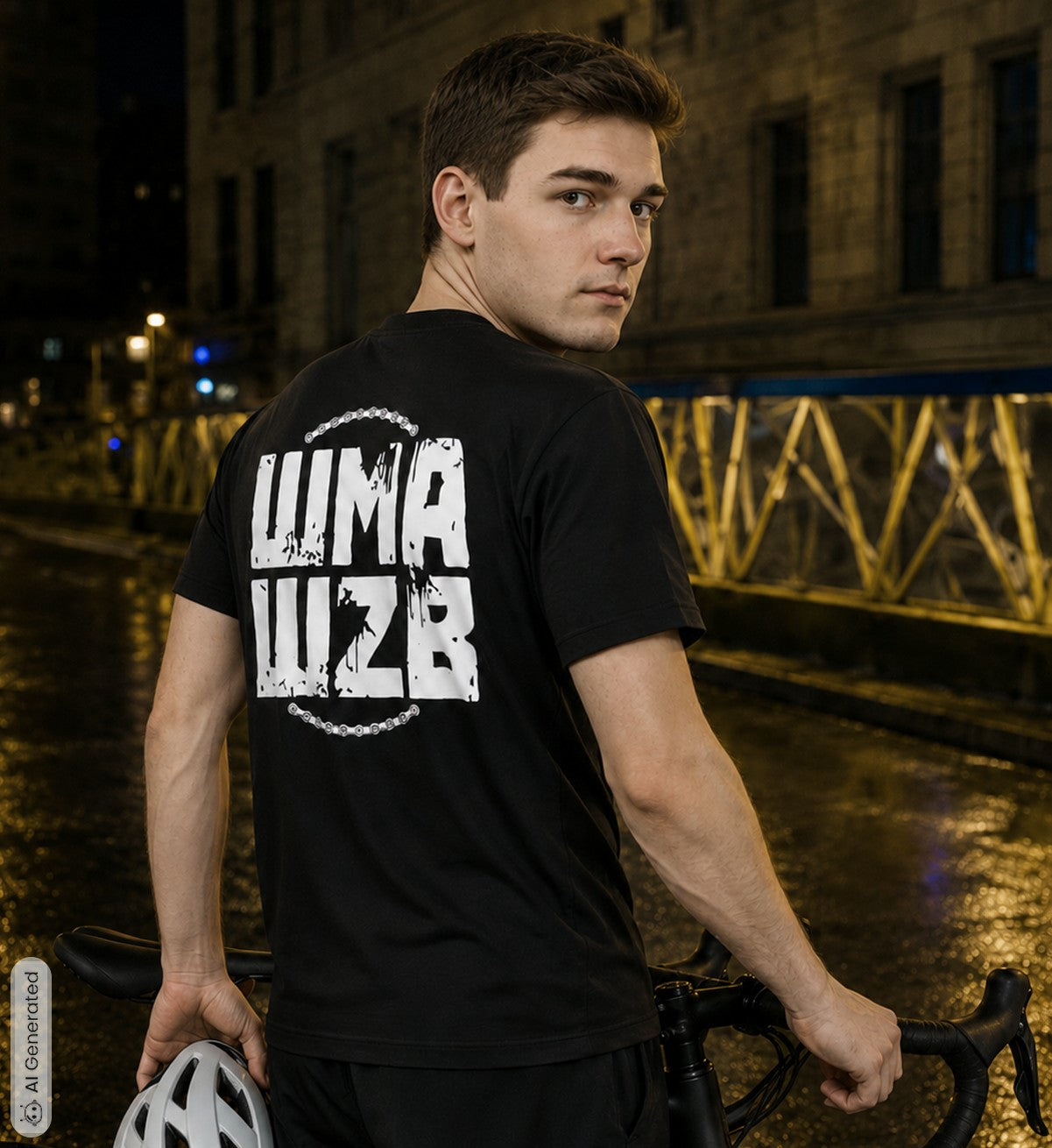 WMAWZB Unisex T-Shirt Dark with Logo Back Print
