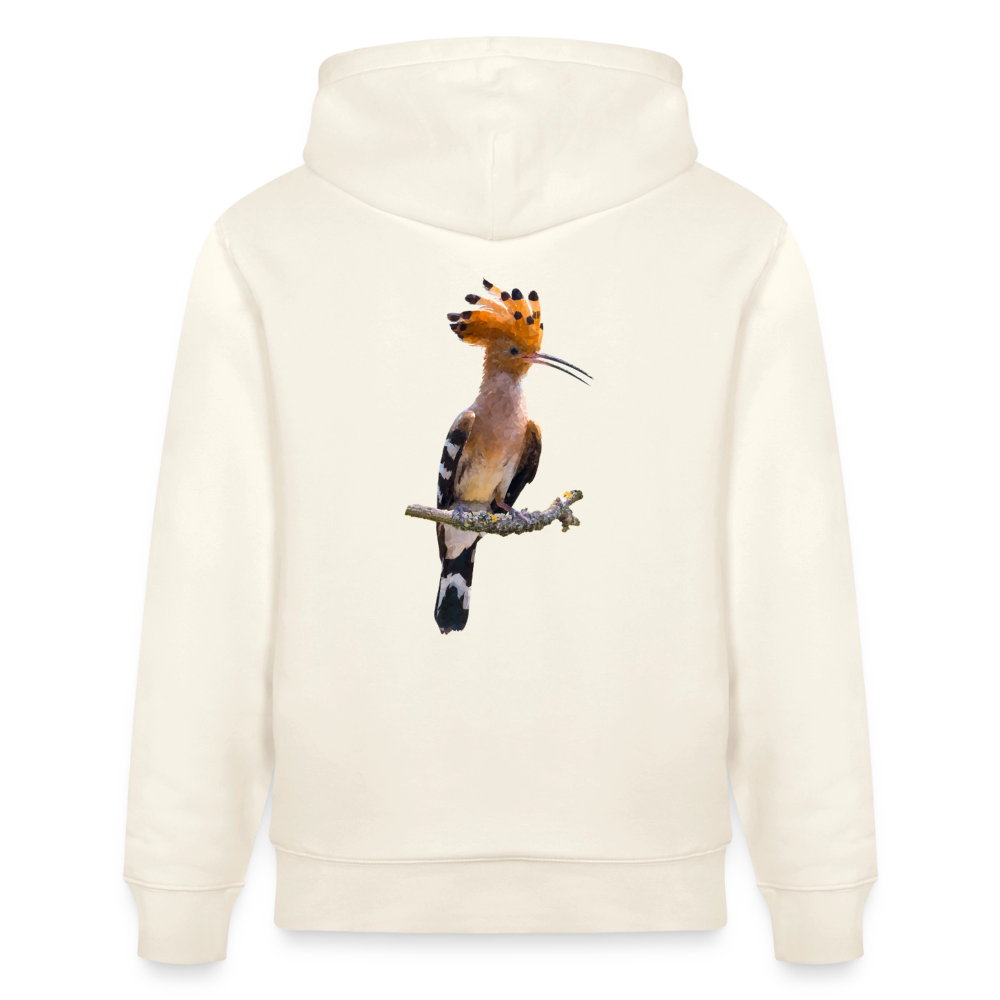 Abubilla Unisex Organic Hoodie – Perched Hoopoe Backprint
